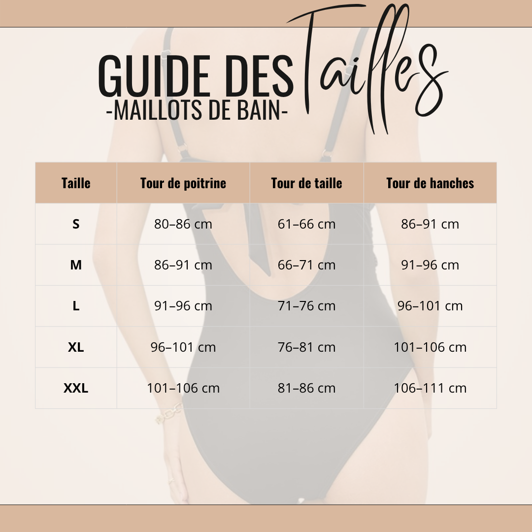 Guide des tailles de Anuket – Maillot de Bain Femme Sculptant