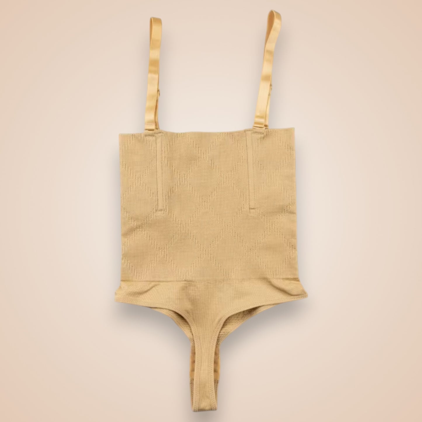 Body gainant nude effet ventre plat invisible, lingerie sculptante femme couleur chair, body amincissant taille haute avec bretelles ajustables Secret Gainant.