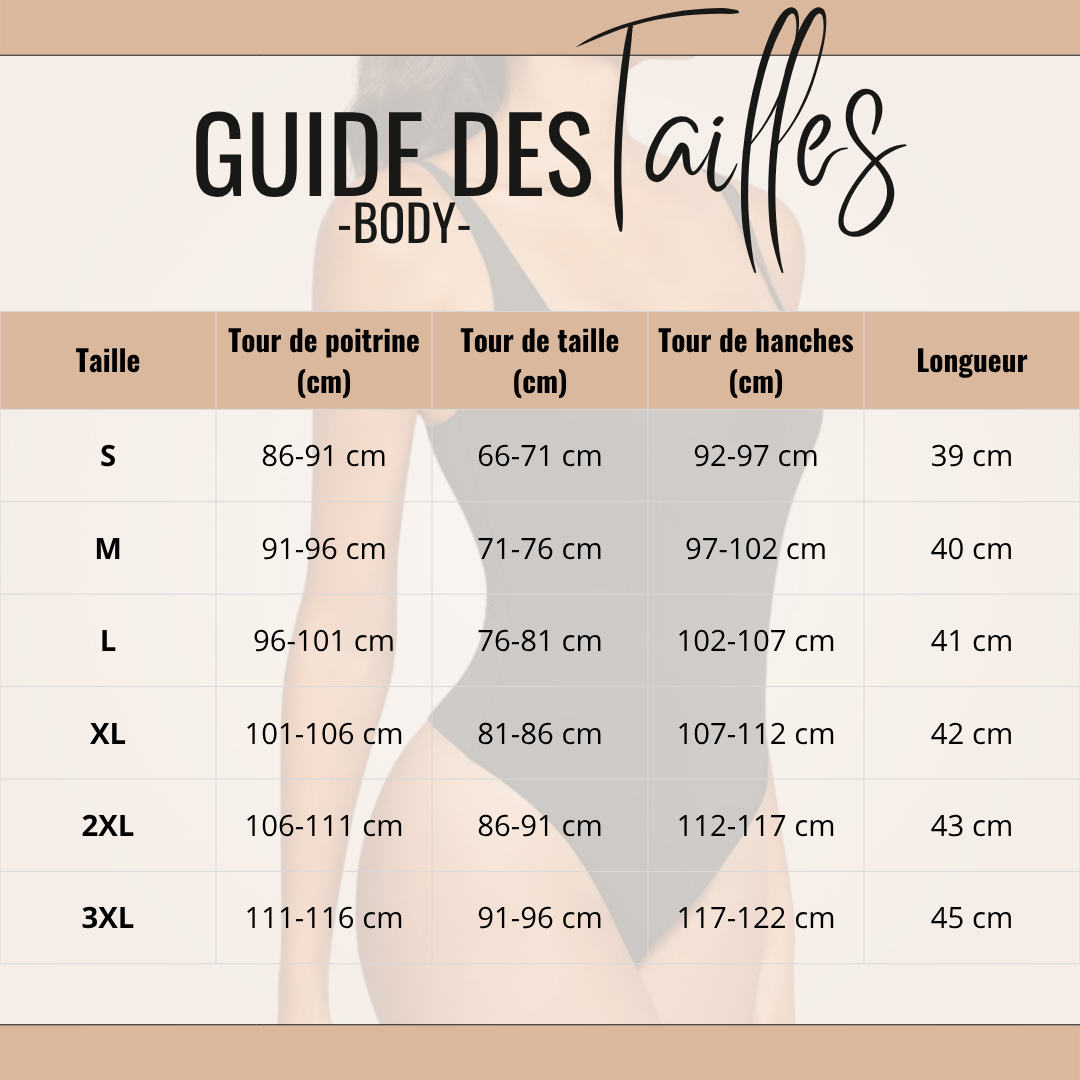 Guide des tailles de Chasca - Body Sculptant