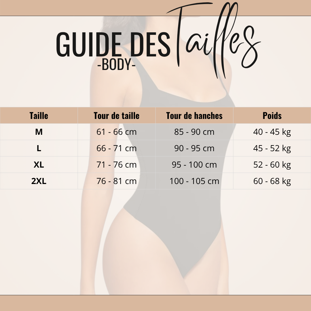 Guide des tailles de Oba - Body Gainant Dentelle