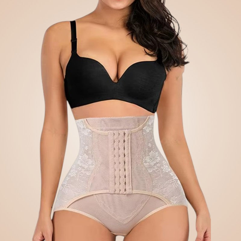 Culotte gainante post-partum nude Feronia avec taille haute et crochets ajustables