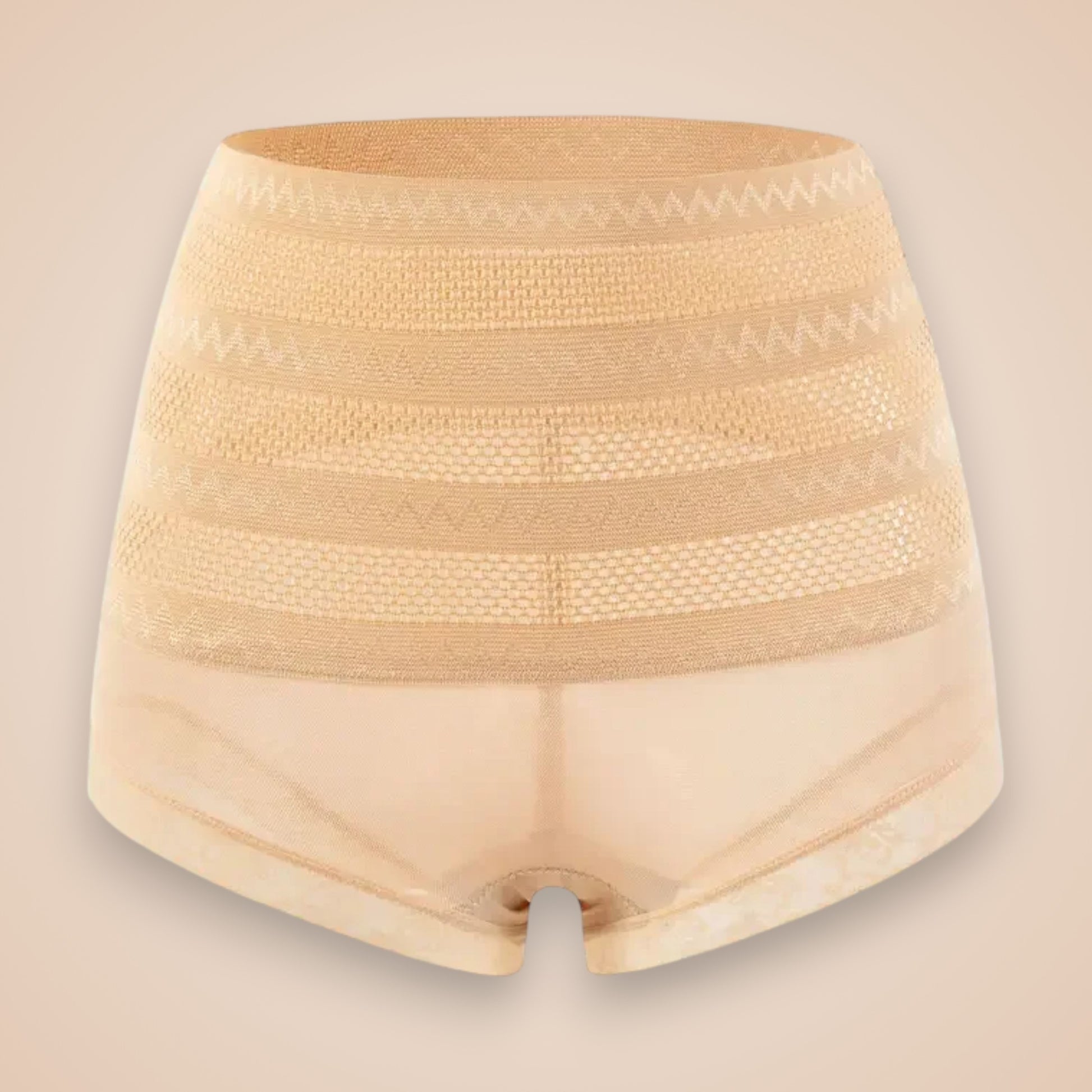 Culotte sculptante nude taille haute, lingerie gainante effet ventre plat et fessier galbé, tissu respirant invisible Secret Gainant.