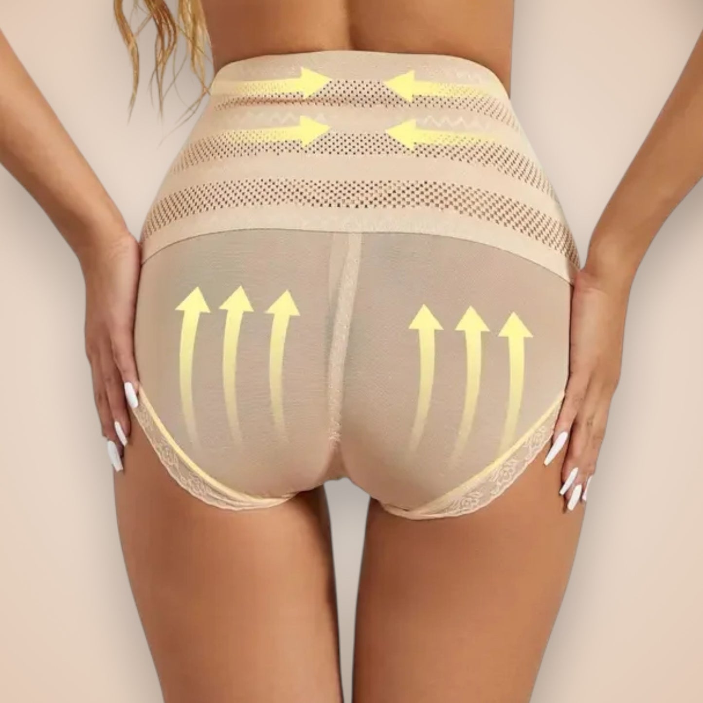 Culotte sculptante nude effet push-up et ventre plat, lingerie gainante invisible avec maintien fessier et taille haute Secret Gainant.