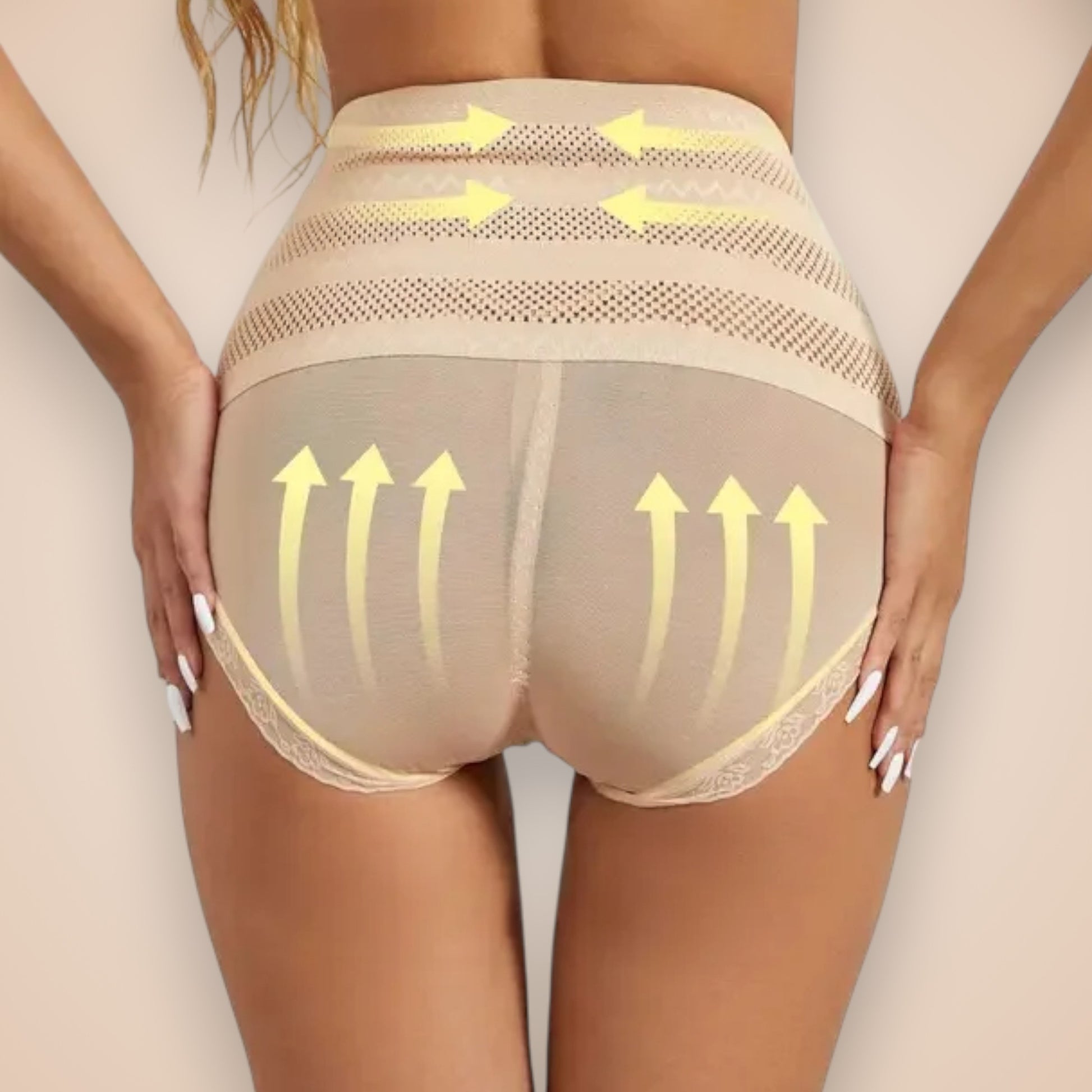 Culotte sculptante nude effet push-up et ventre plat, lingerie gainante invisible avec maintien fessier et taille haute Secret Gainant.