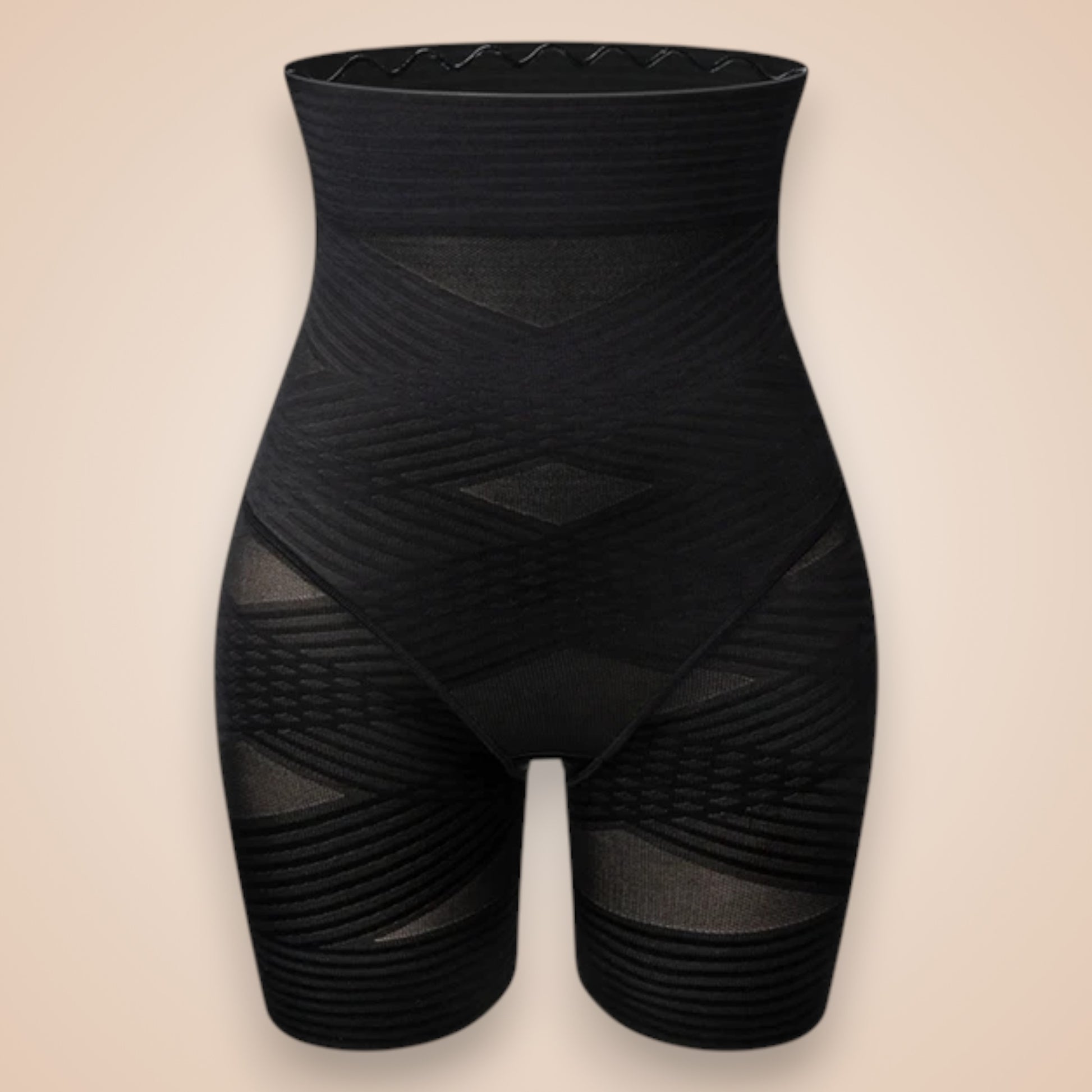 Gaine ventre plat noire taille haute, short gainant amincissant avec maintien ferme et effet sculptant cuisses et taille Secret Gainant.